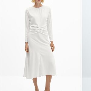 Elegant White Long Sleeve Dress